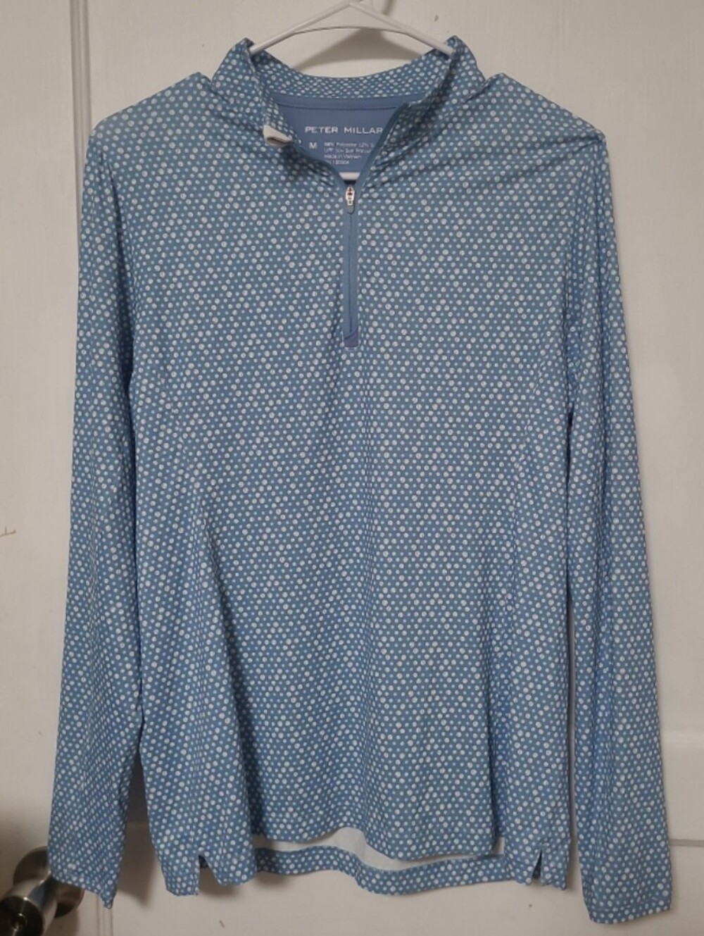 Peter Millar Necessities Sun Shirt Blue Quarter-Zip Pullover Medium